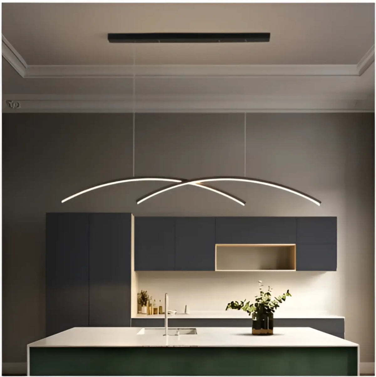 Curved LED Kitchen Pendant Light