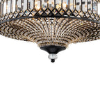Carved Crystal Drum Ceiling Light