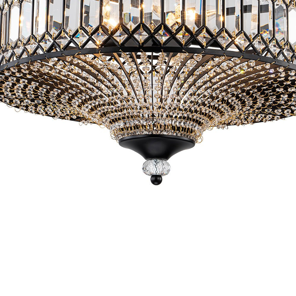 Carved Crystal Drum Ceiling Light