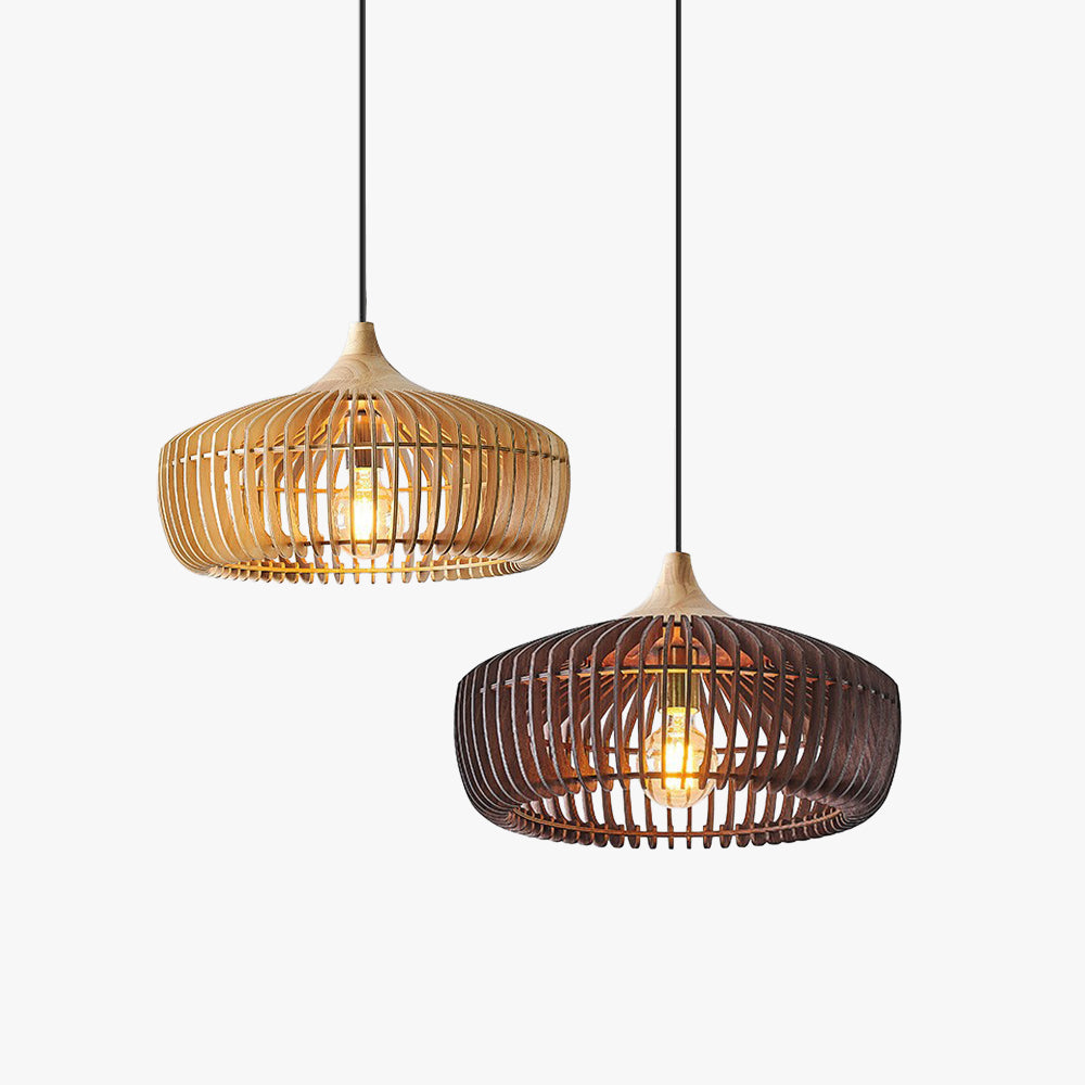 Japanese Wooden Pendant Light