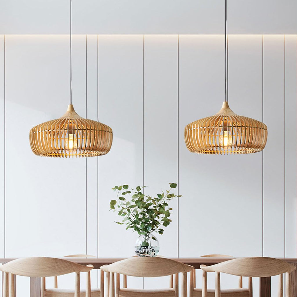 Japanese Wooden Pendant Light