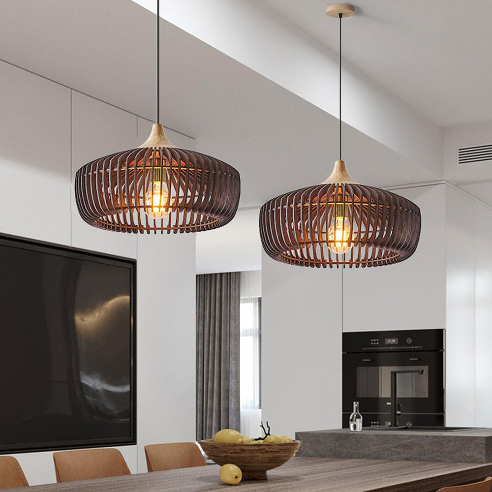 Japanese Wooden Pendant Light