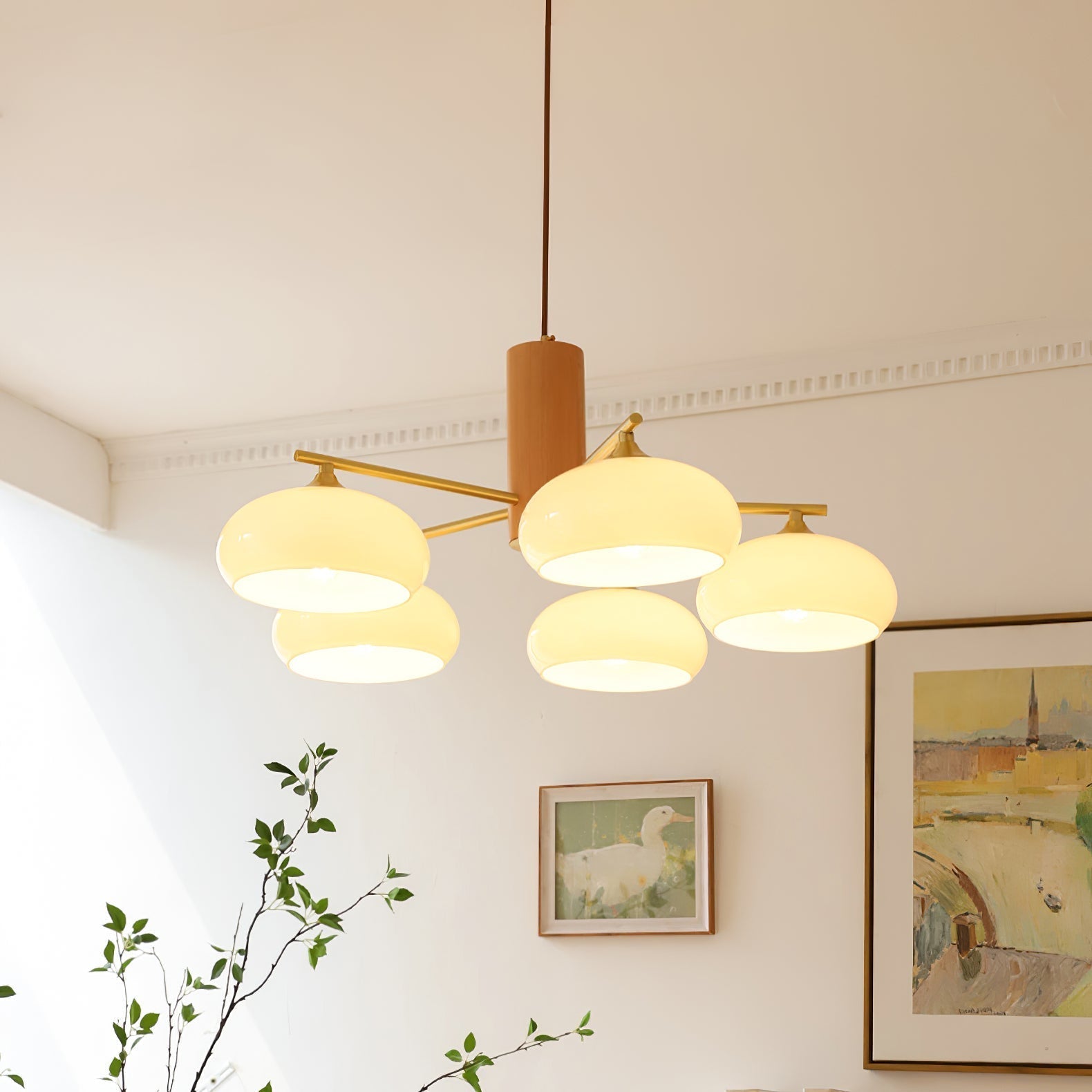 Valentina Glass Persimmon Chandelier