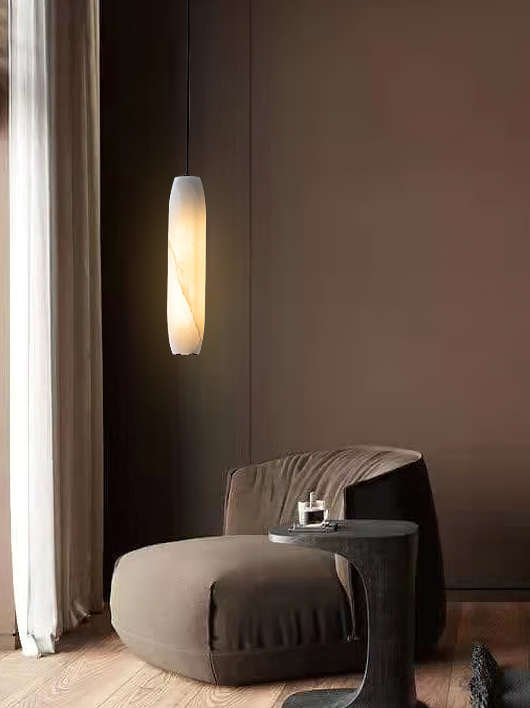 Orven Flute Alabaster Pendant Light
