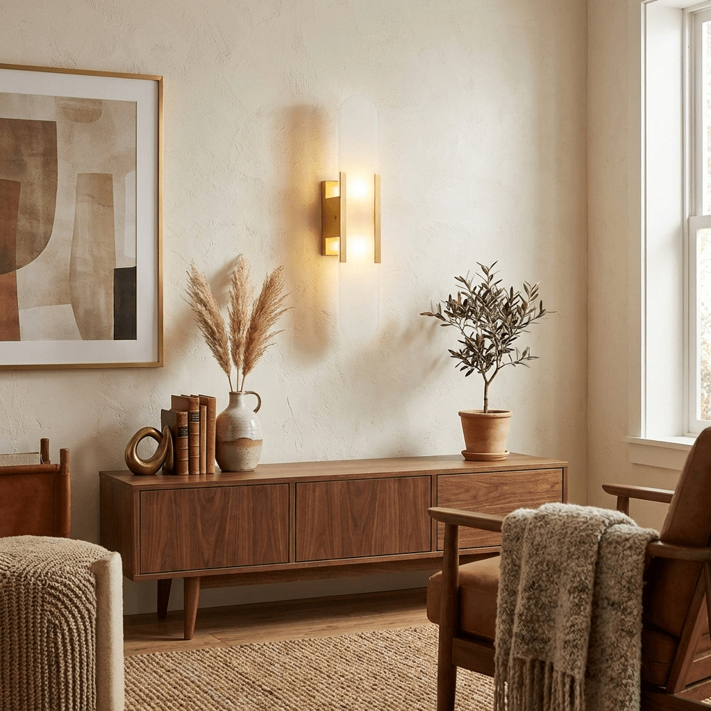 Elongated Alabaster Wall Lamp