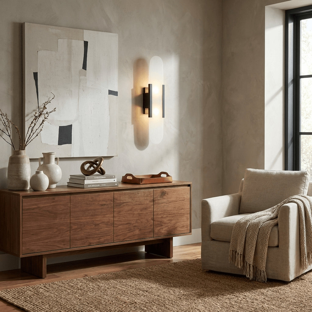 Elongated Alabaster Wall Lamp