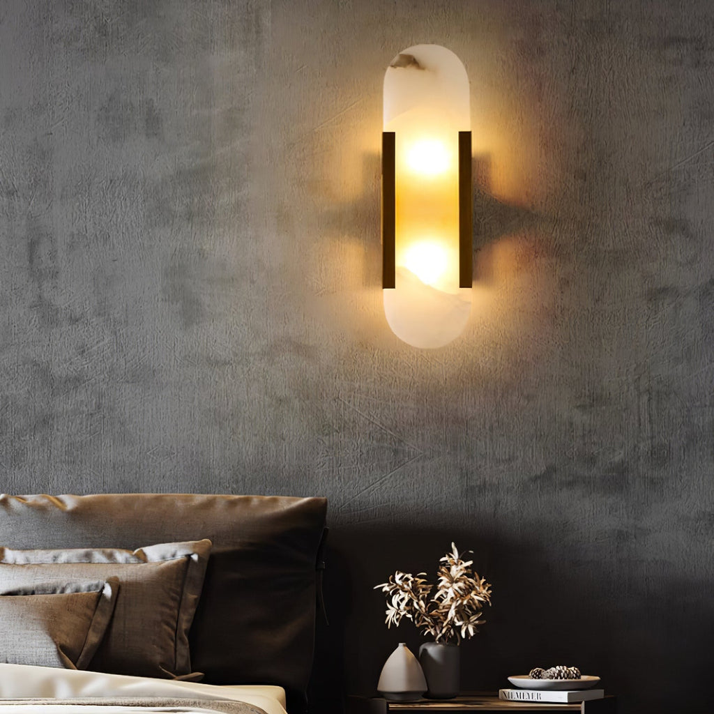 Elongated Alabaster Wall Lamp