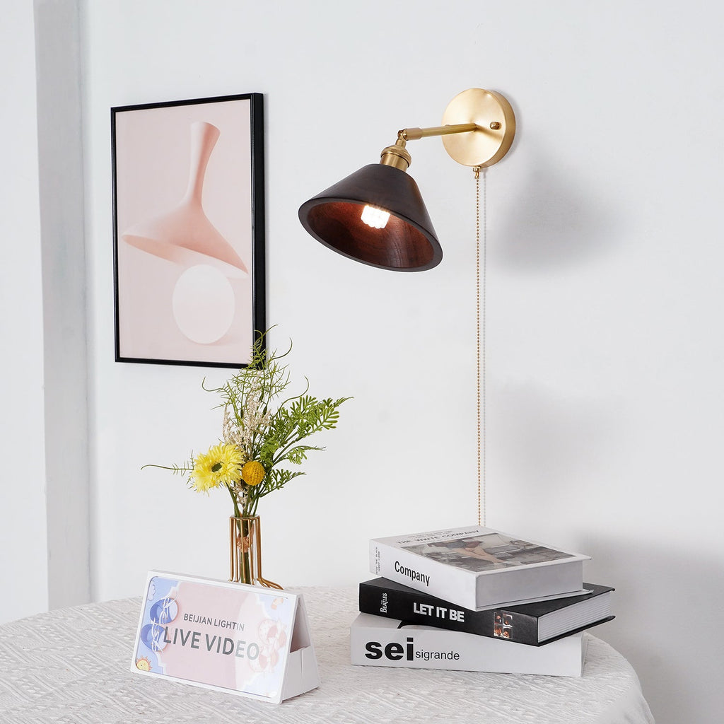 Vintage Wood Wall Sconce