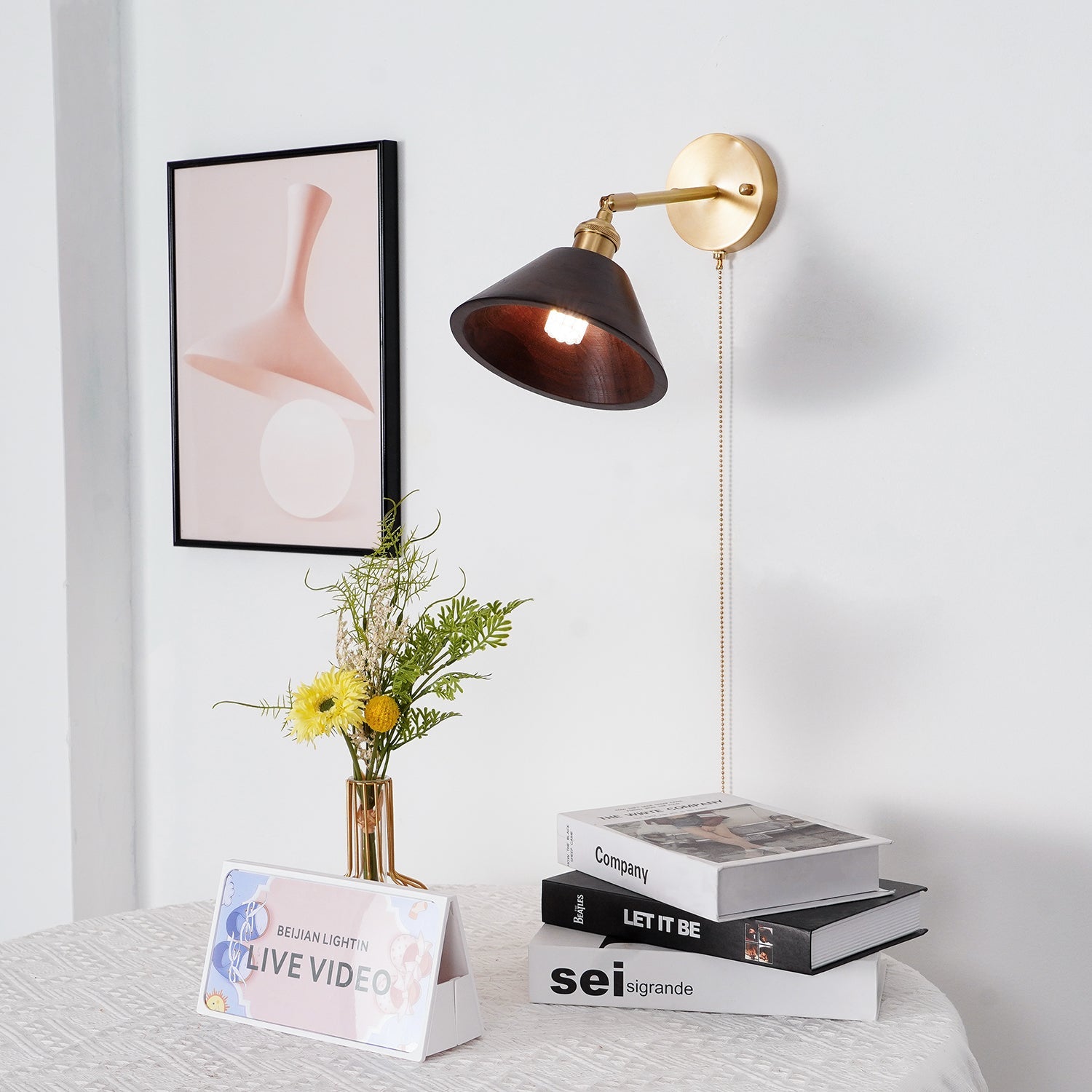 Vintage Wood Wall Sconce