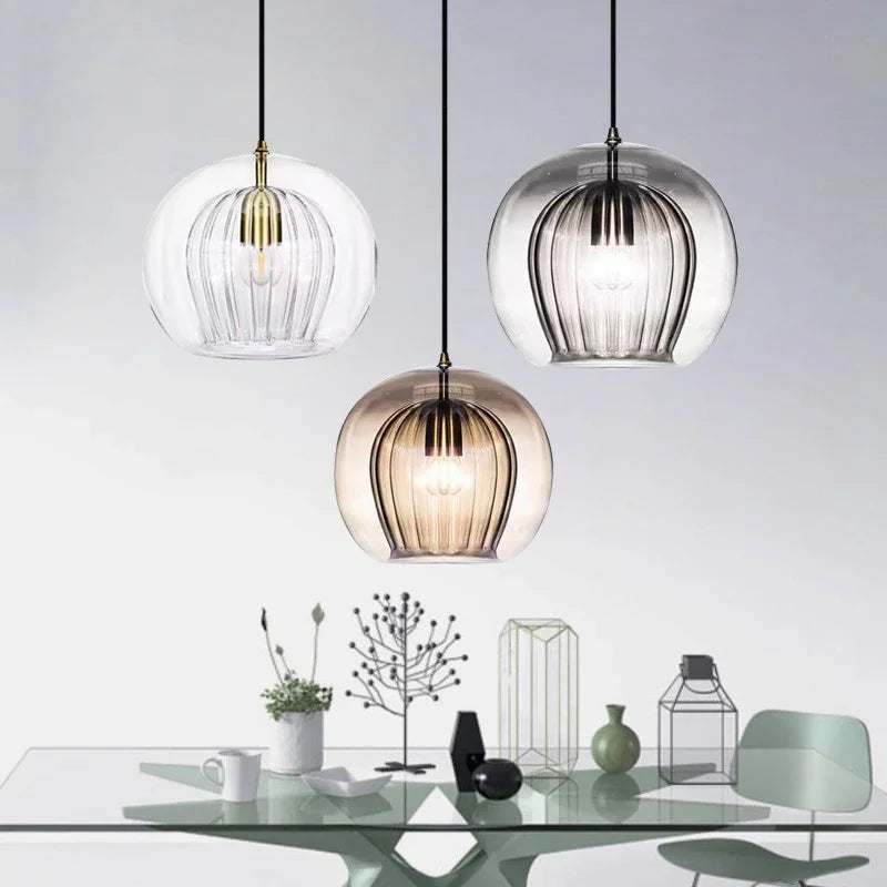 Crystal Honeycomb LED Glass Pendant Light