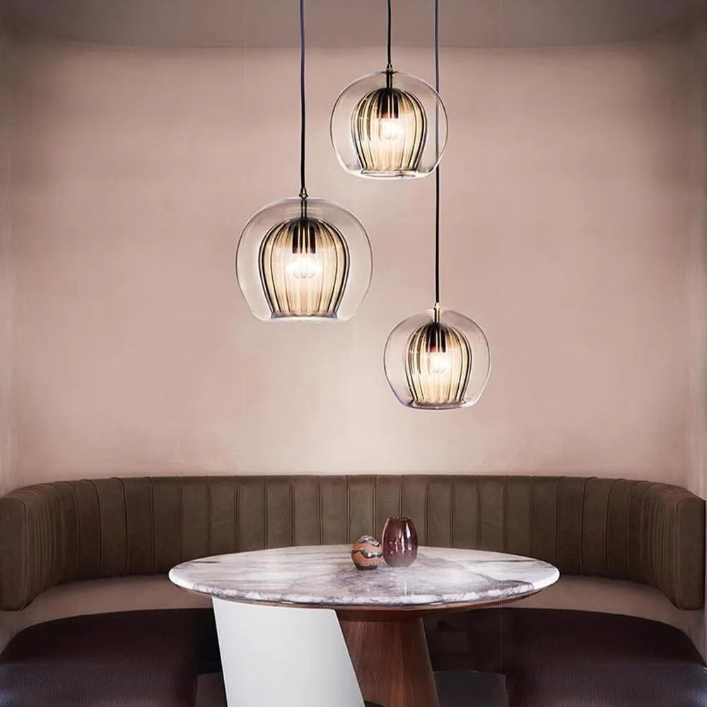 Crystal Honeycomb LED Glass Pendant Light