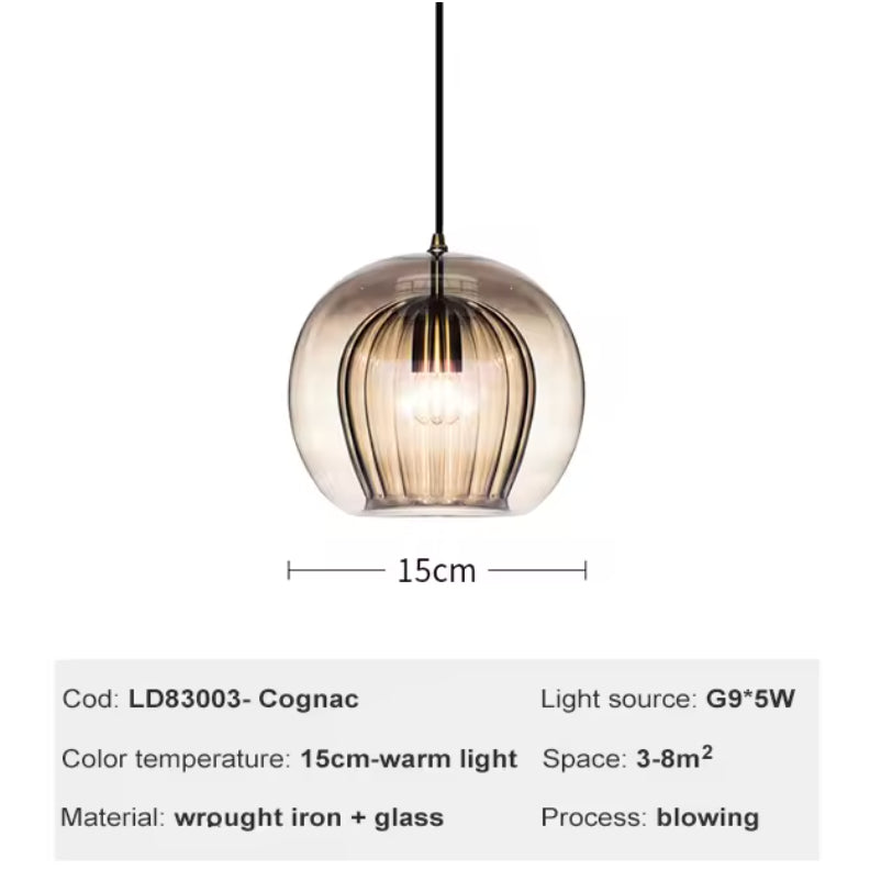 Crystal Honeycomb LED Glass Pendant Light