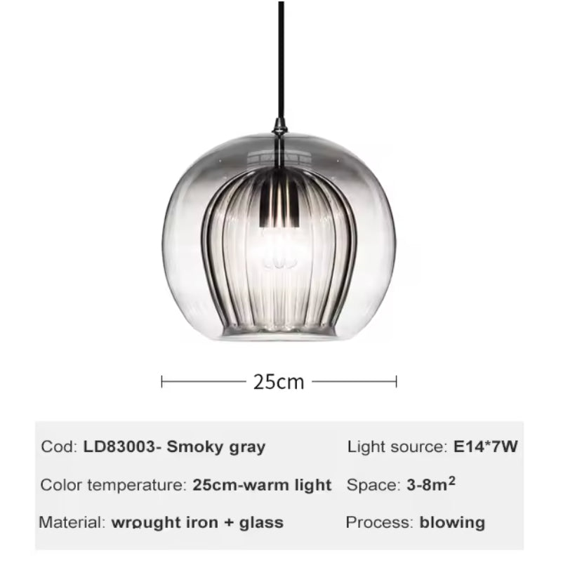 Crystal Honeycomb LED Glass Pendant Light