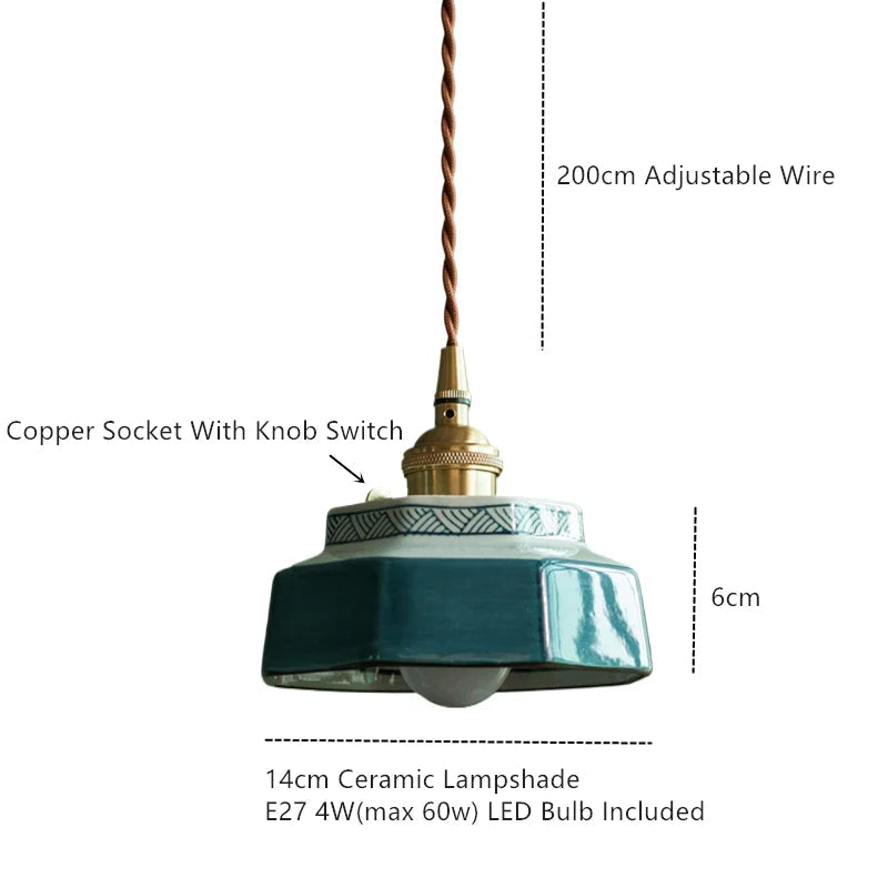 Sonja Hand-Painted Ceramic Pendant Light