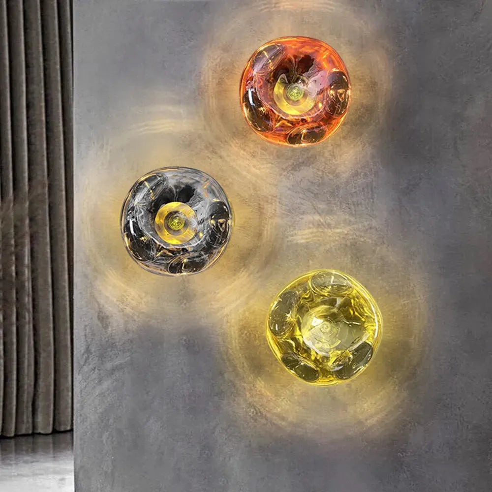 Amber Glass Artistic Wall Light