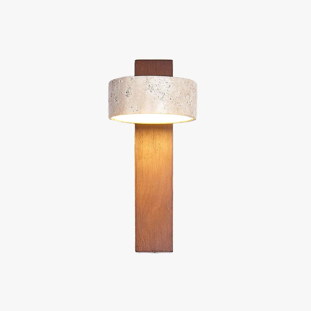 Jovan Travertine Wood Wall Light