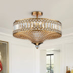Carved Crystal Drum Ceiling Light