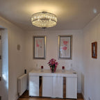 Carved Crystal Drum Ceiling Light