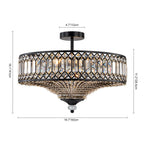 Carved Crystal Drum Ceiling Light