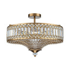 Carved Crystal Drum Ceiling Light