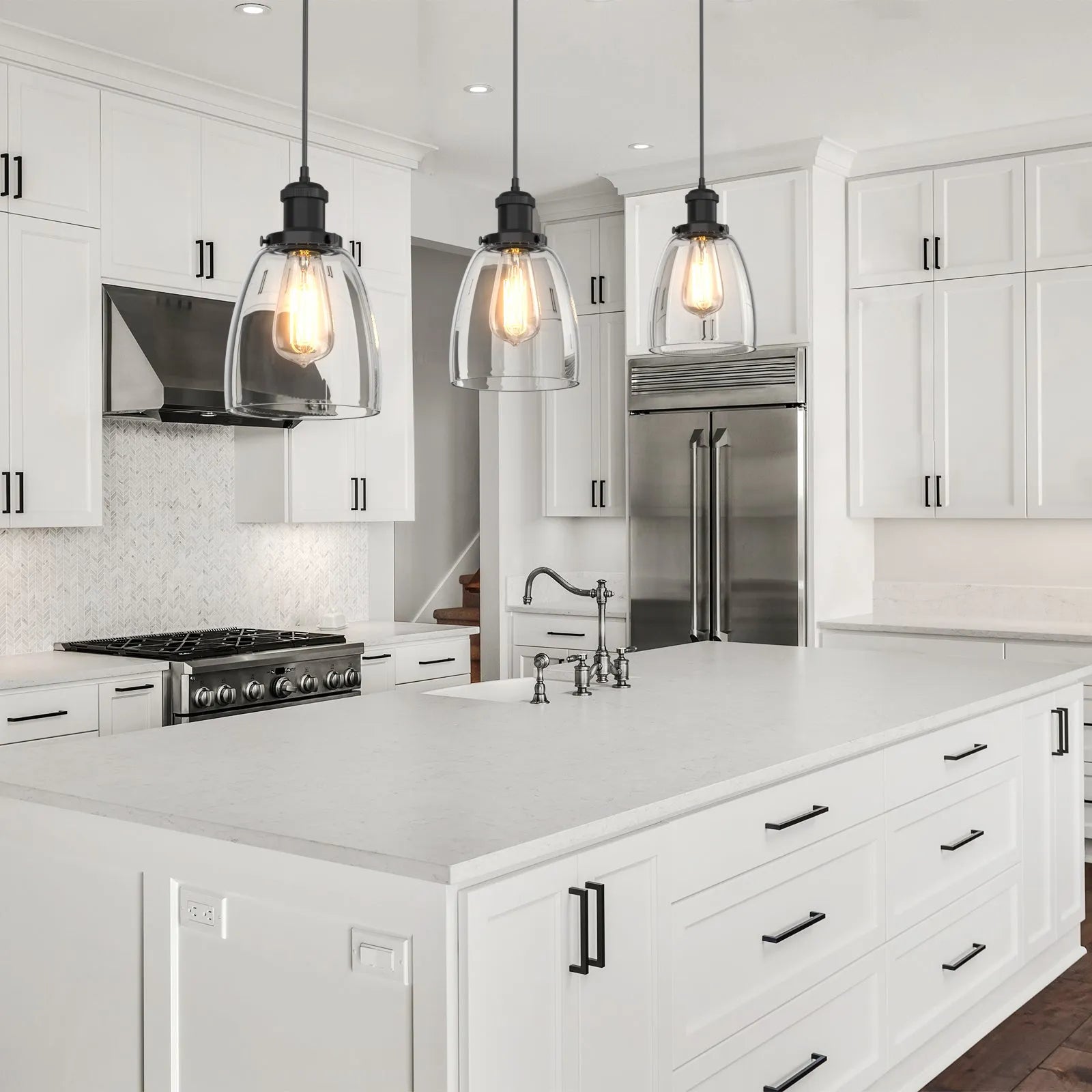 Winer Modern Glass Pendant Light 3 Pack