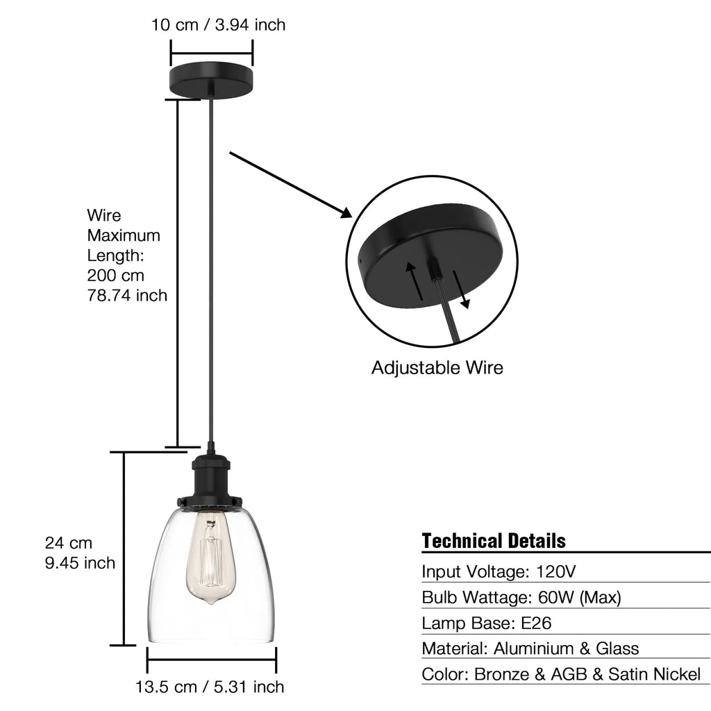 Winer Modern Glass Pendant Light 3 Pack