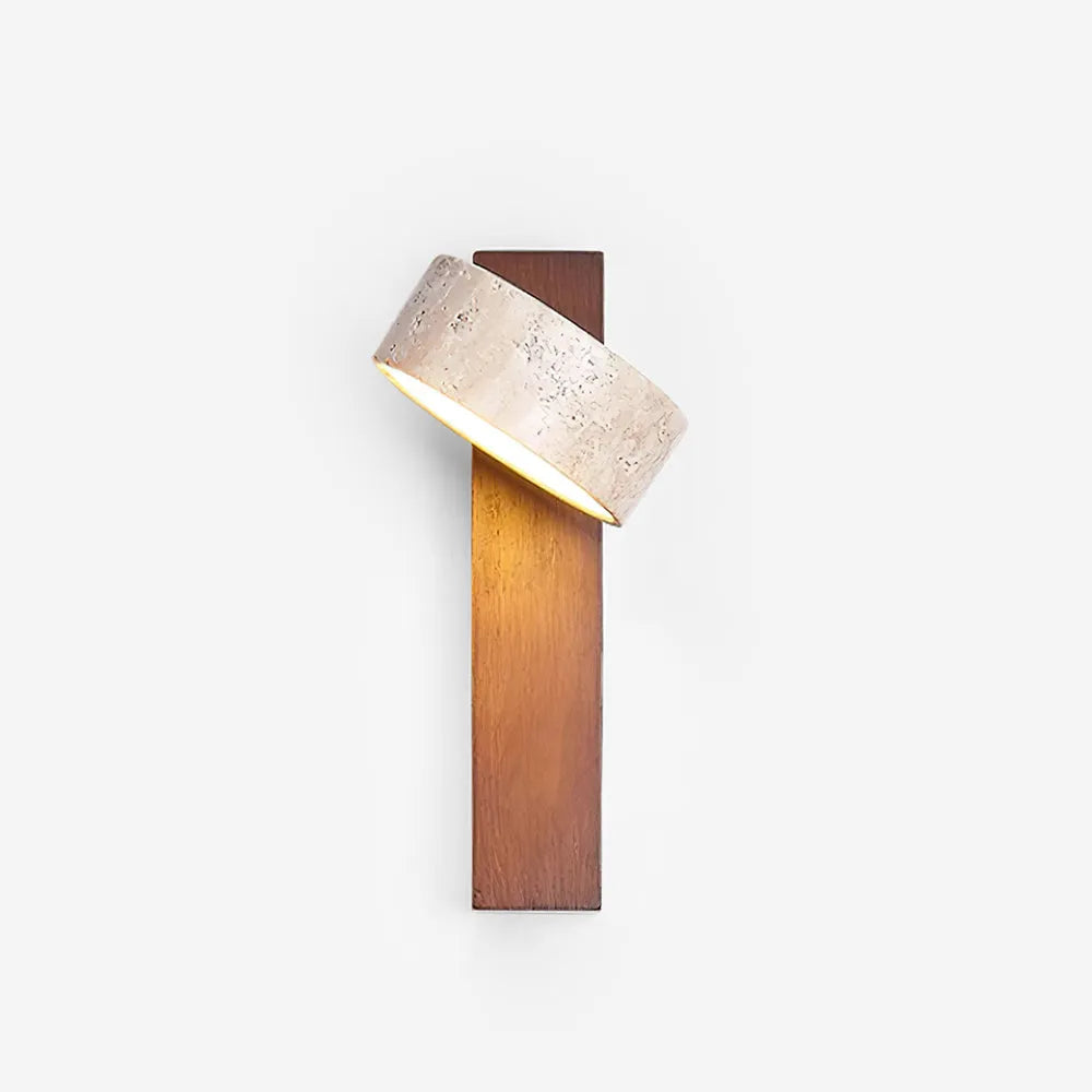 Jovan Travertine Wood Wall Light