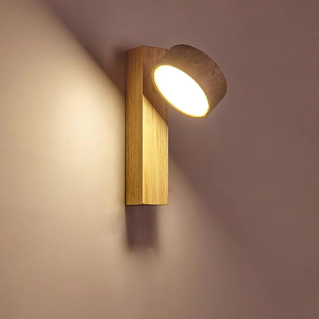 Jovan Travertine Wood Wall Light