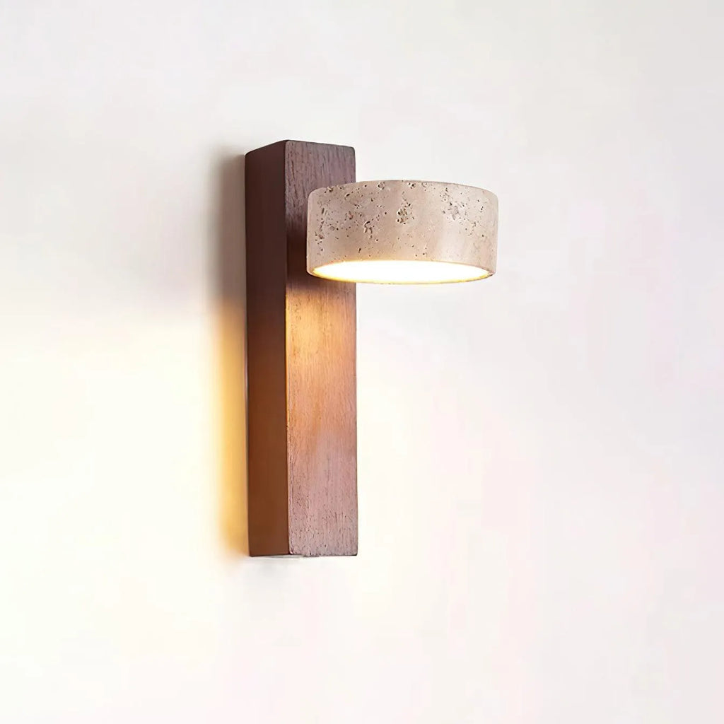 Jovan Travertine Wood Wall Light
