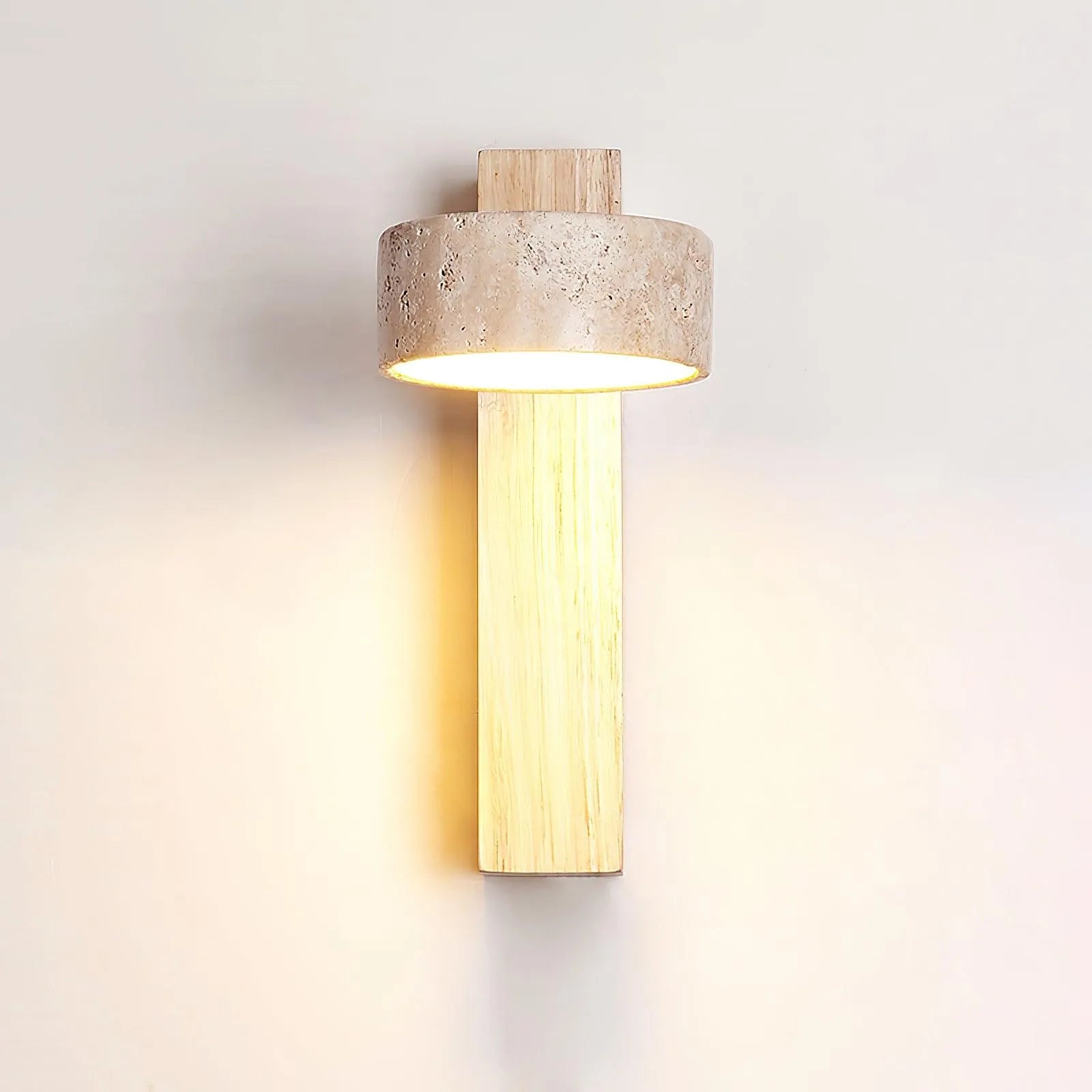 Jovan Travertine Wood Wall Light