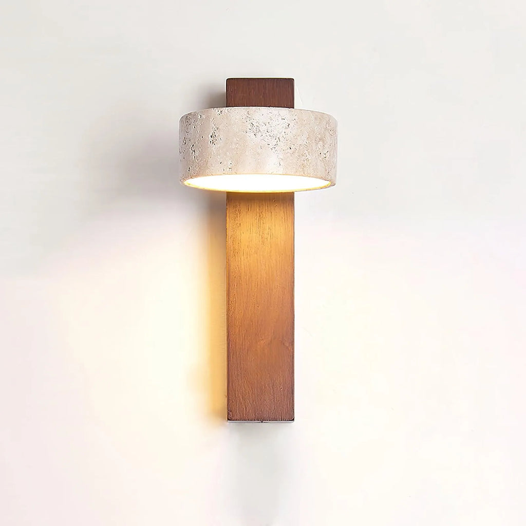 Jovan Travertine Wood Wall Light