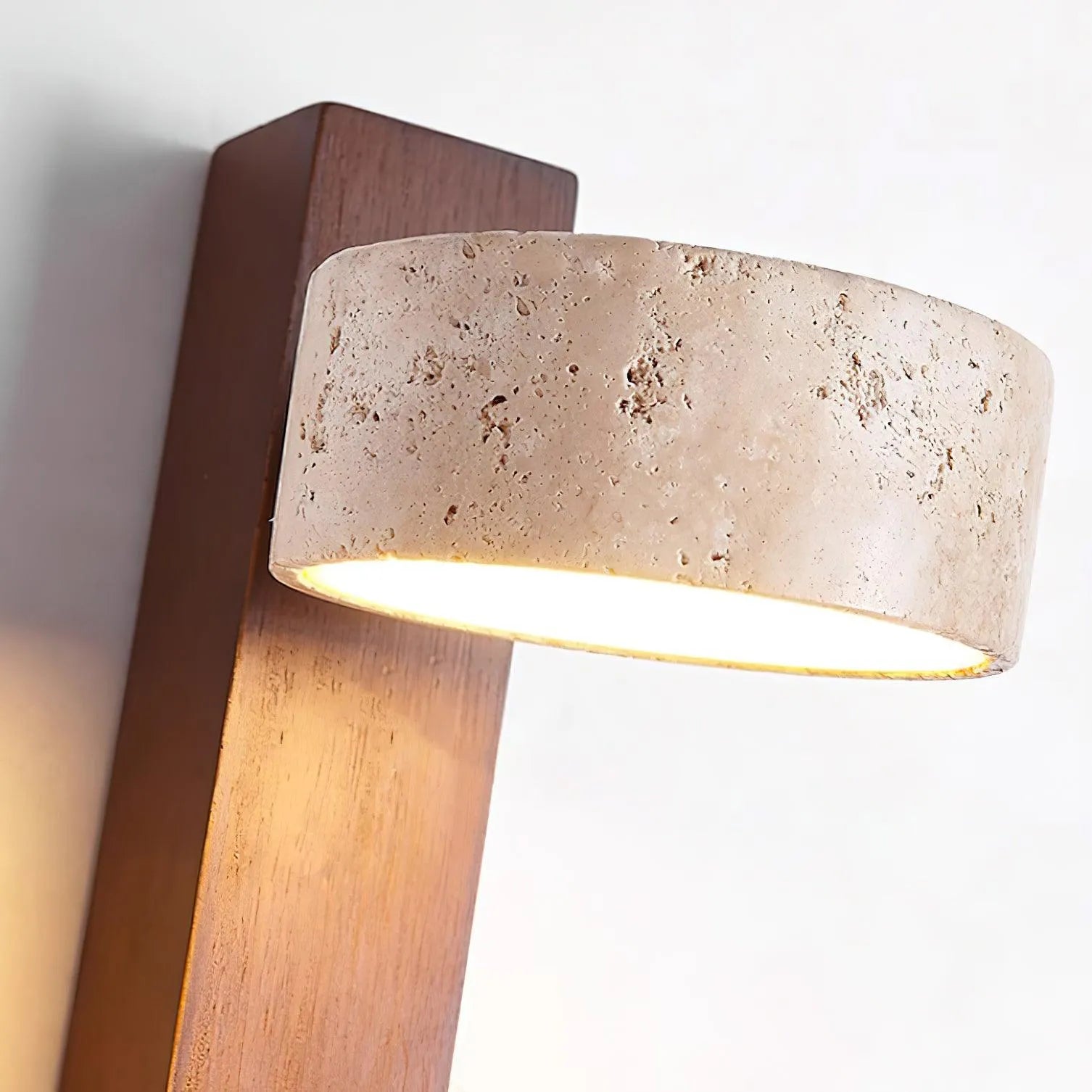 Jovan Travertine Wood Wall Light
