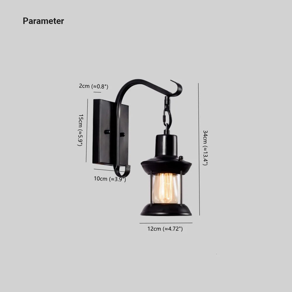 Silva Industrial Bronze Glass Wall Light
