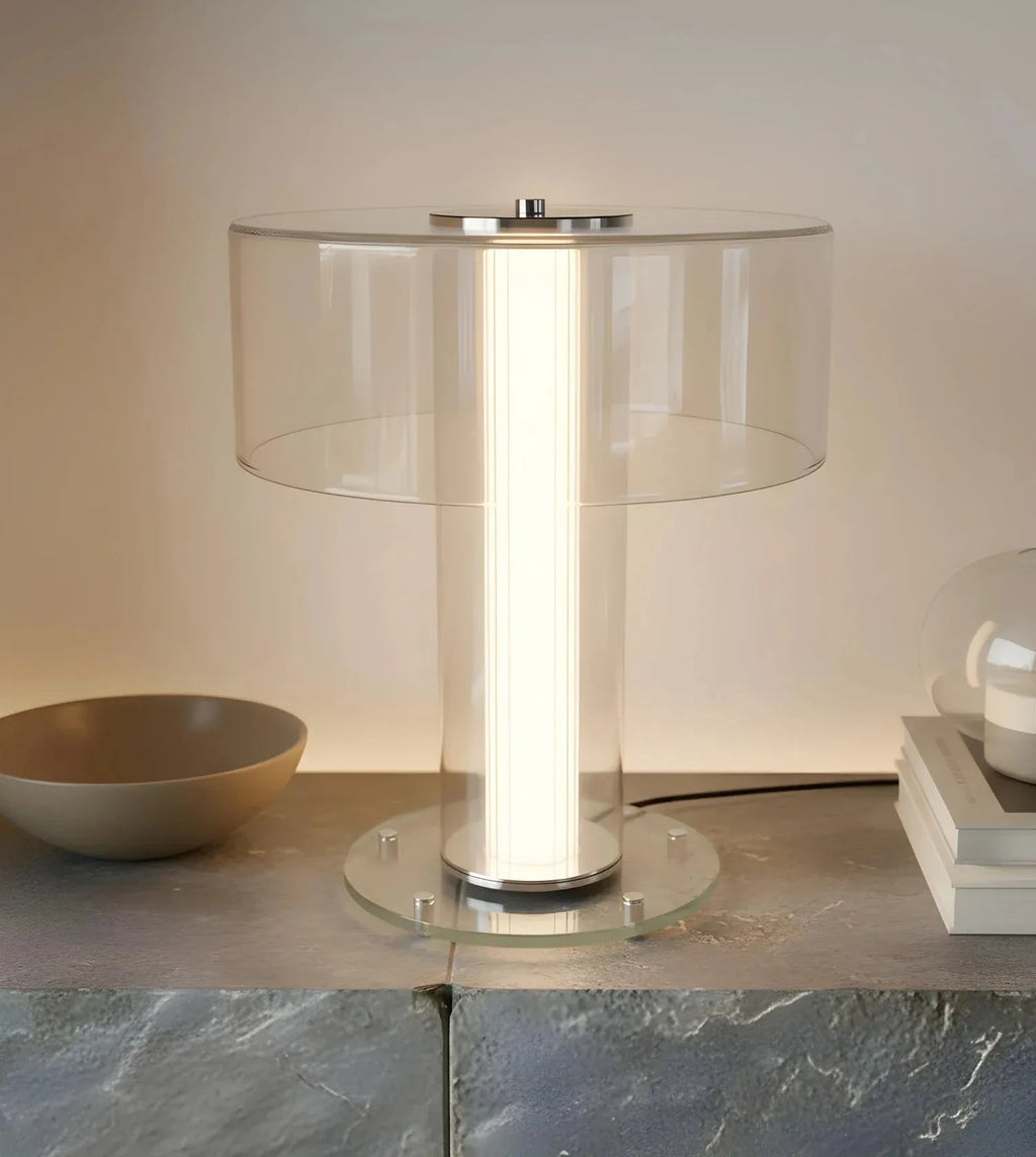 Vega Sculptural Glass Table Lamp