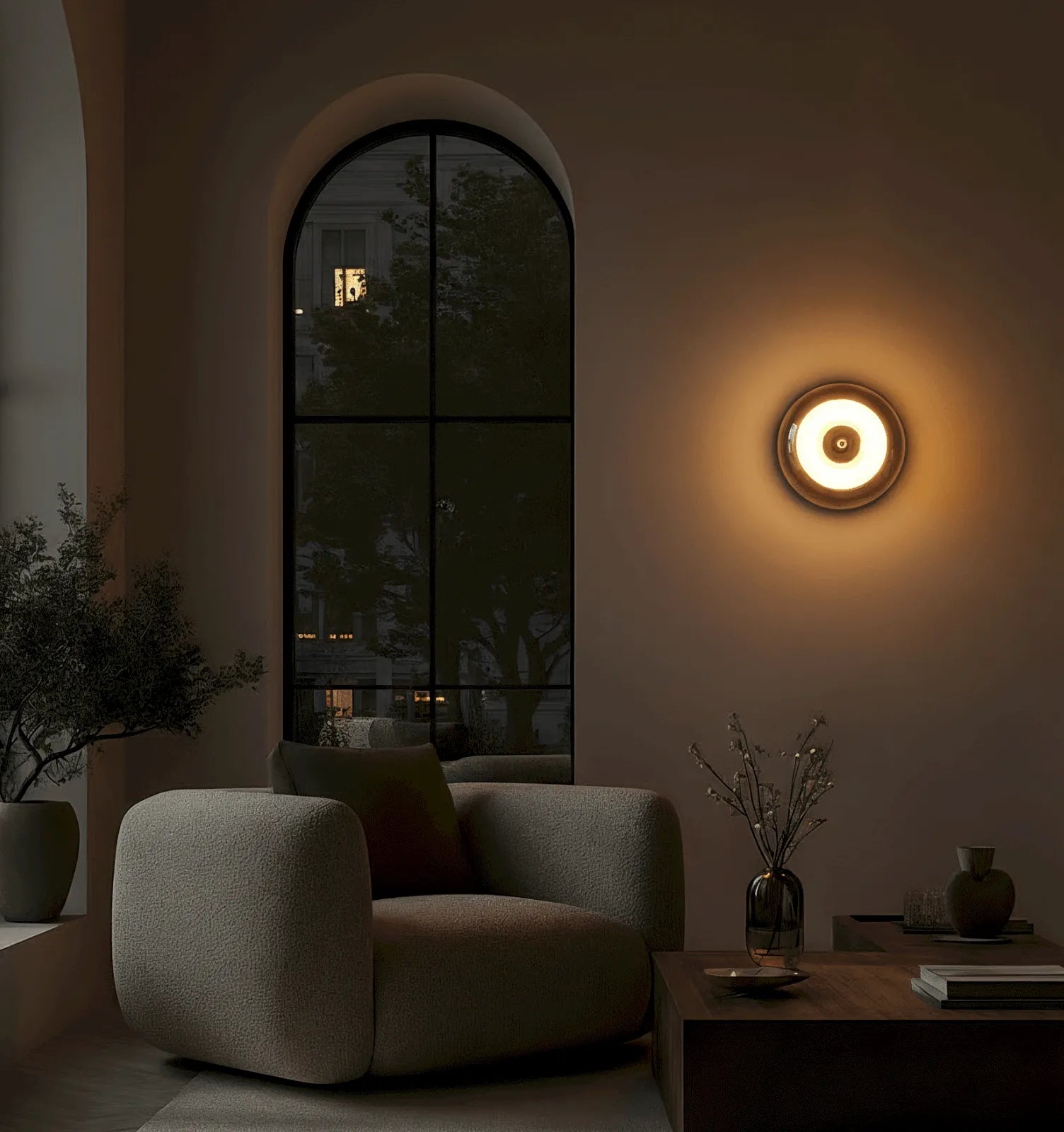 Amio Sculpted Glass LED Wall Light