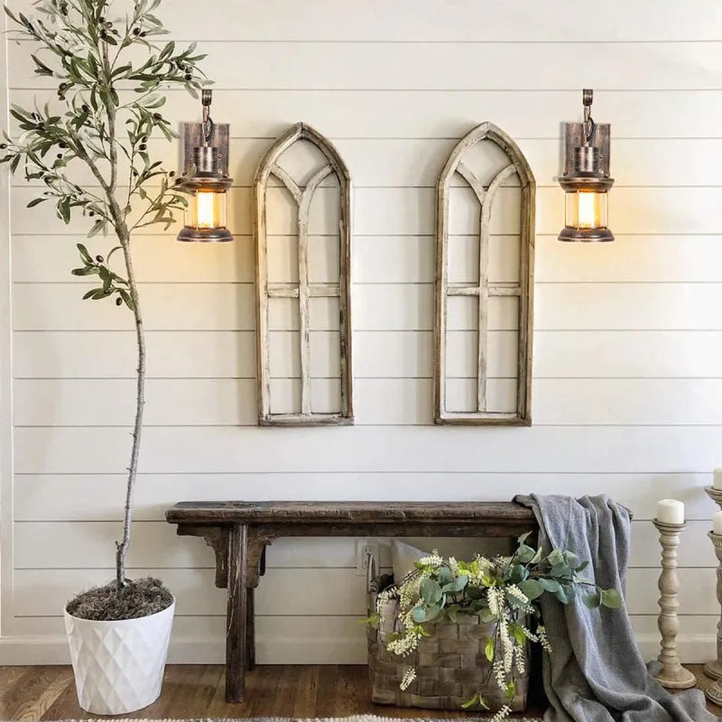 Silva Industrial Bronze Glass Wall Light