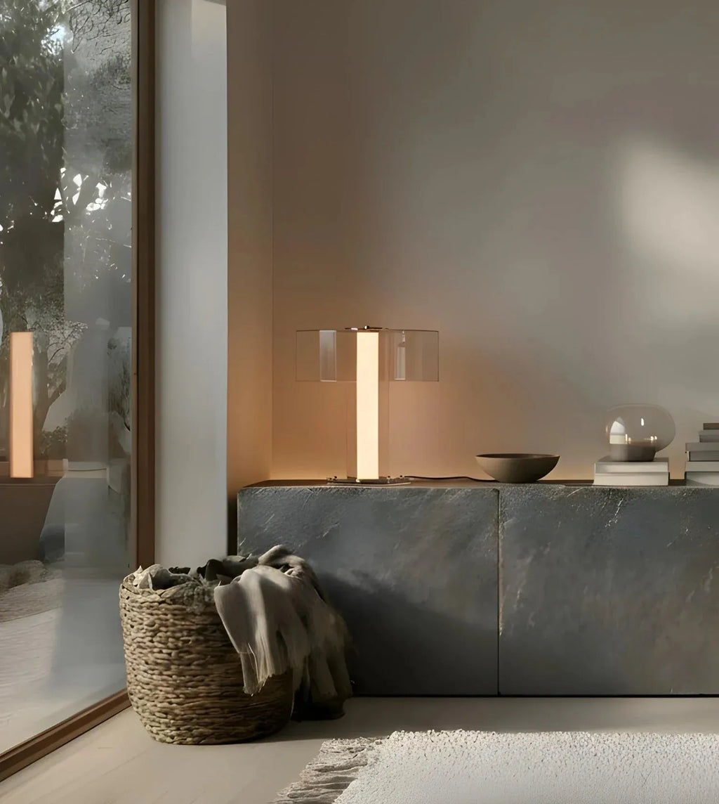 Vega Sculptural Glass Table Lamp