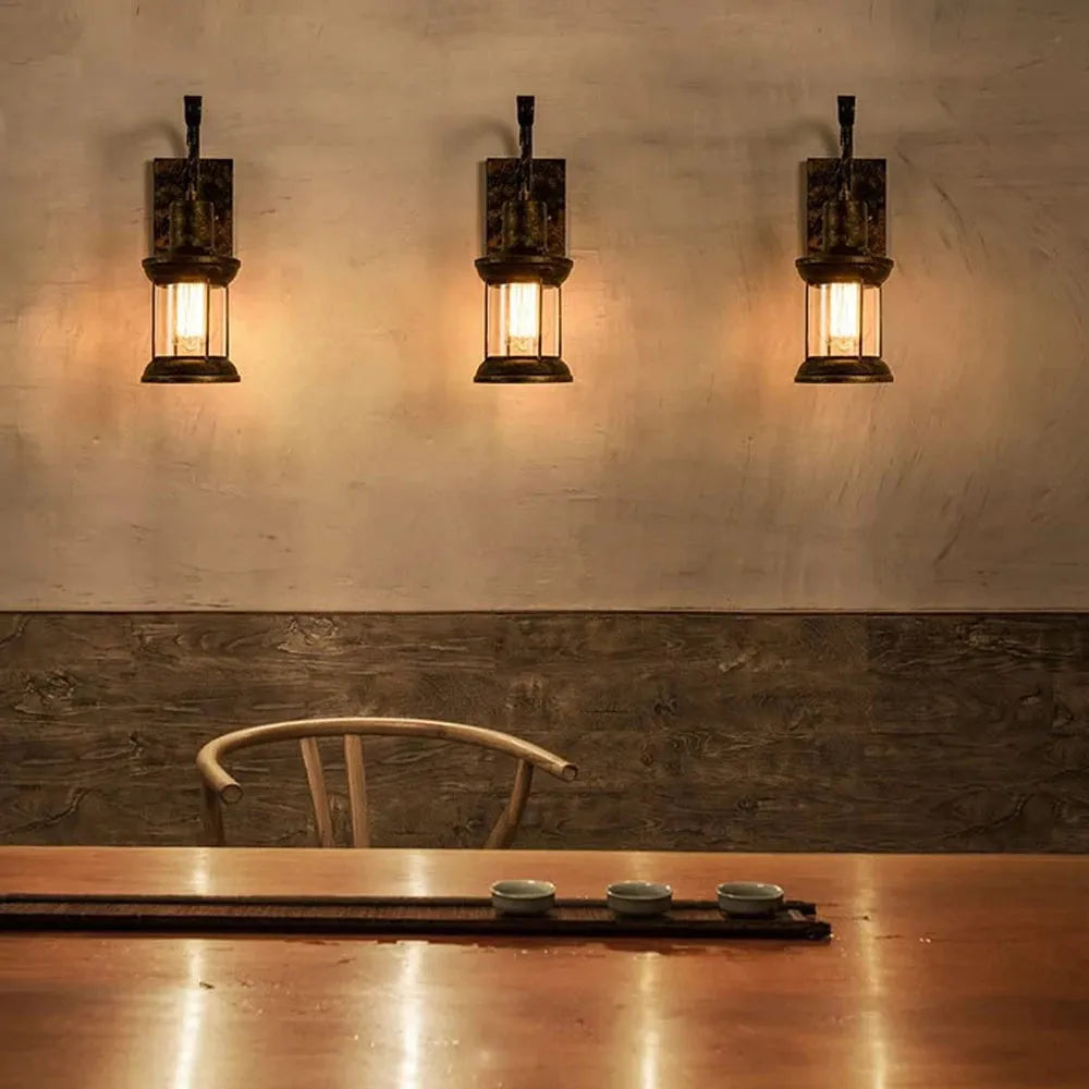 Silva Industrial Bronze Glass Wall Light