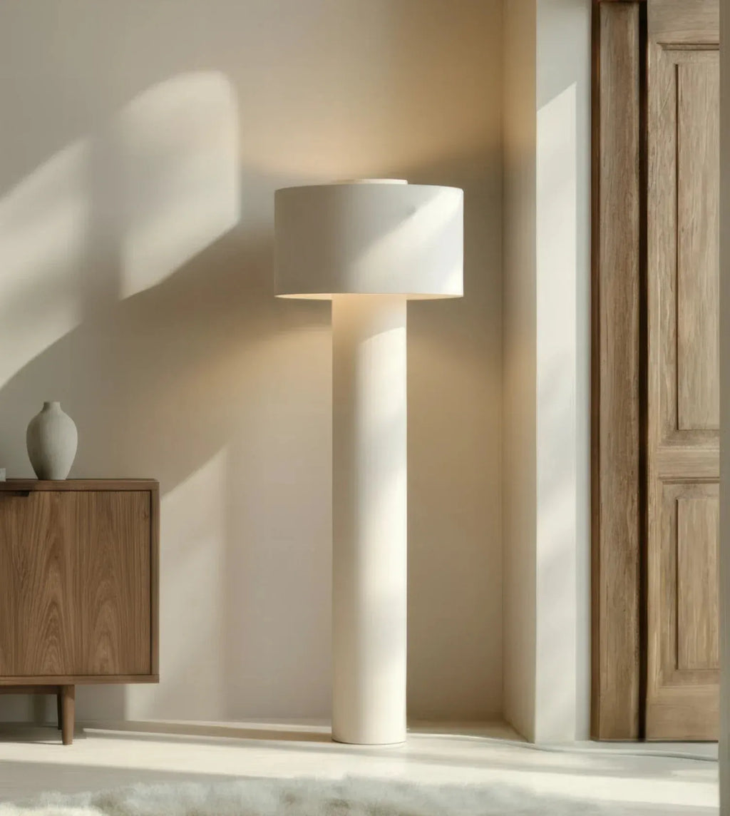 Keani Linen Arc Floor Lamp