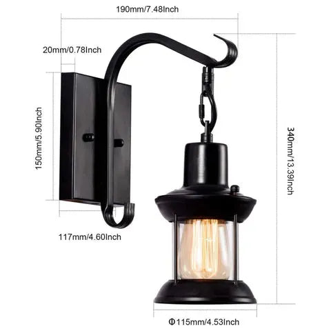 Silva Industrial Bronze Glass Wall Light