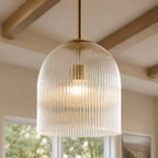 Vireo Ribbed Glass Farmhouse Pendant Light