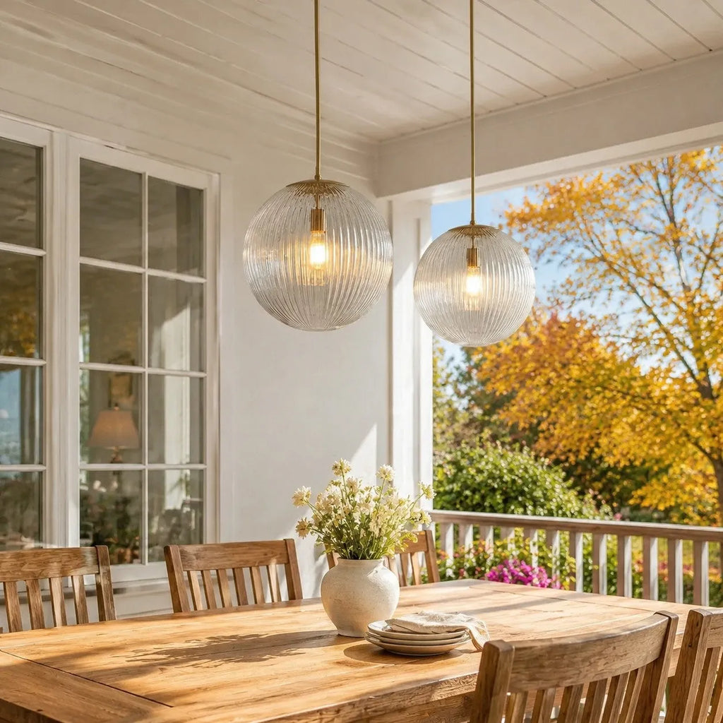 Vireo Ribbed Glass Farmhouse Pendant Light