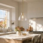 Ondine Hammered Glass Farmhouse Pendant Light