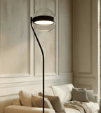 Lora Swivel Glass LED Floor Lamp