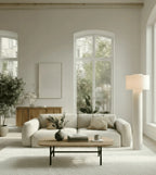 Keani Linen Arc Floor Lamp