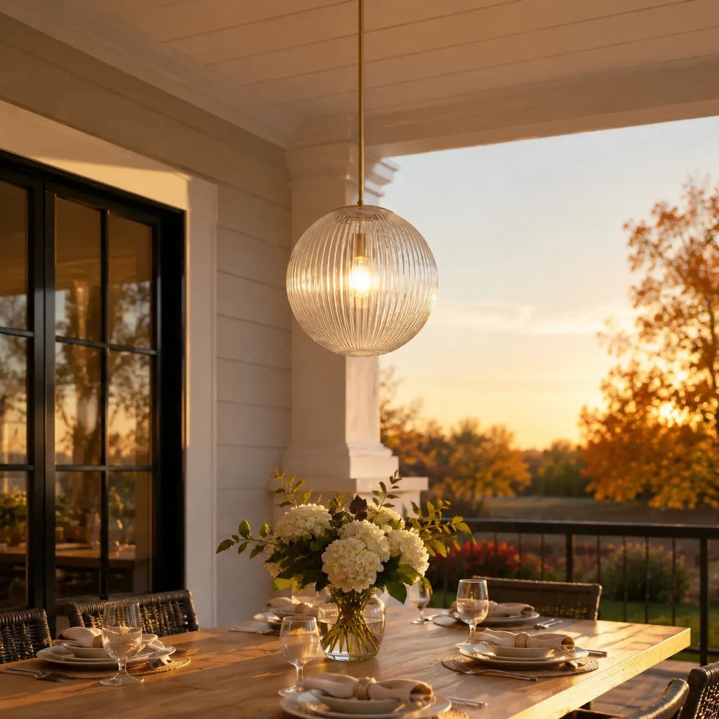 Vireo Ribbed Glass Farmhouse Pendant Light