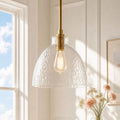 Ondine Hammered Glass Farmhouse Pendant Light