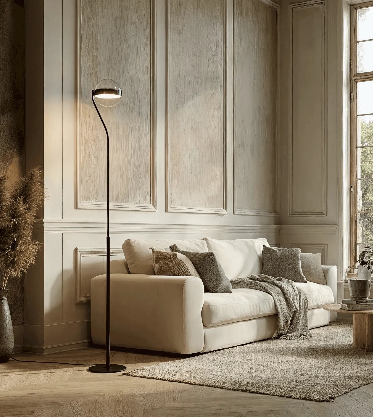 Lora Swivel Glass LED Floor Lamp