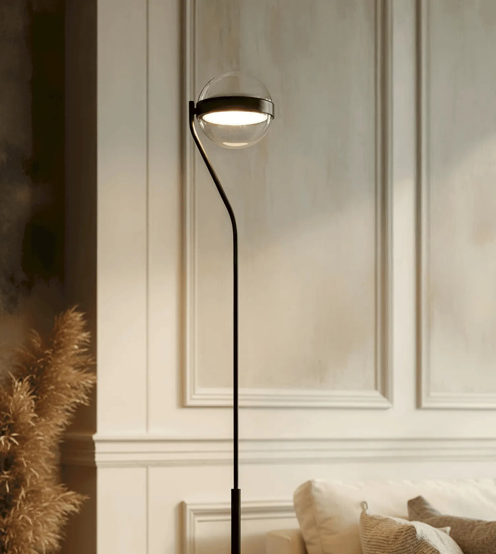 Lora Swivel Glass LED Floor Lamp