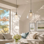 Ondine Hammered Glass Farmhouse Pendant Light